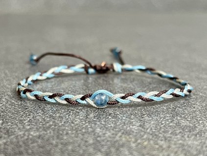 náramky z minerálů, ručně pletený náramek braid - copánek z kyanitu, šperk, šperky